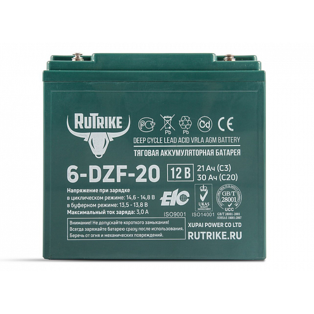 Тяговый аккумулятор RuTrike 6-DZF-20 (12V20A/H C2) 2
