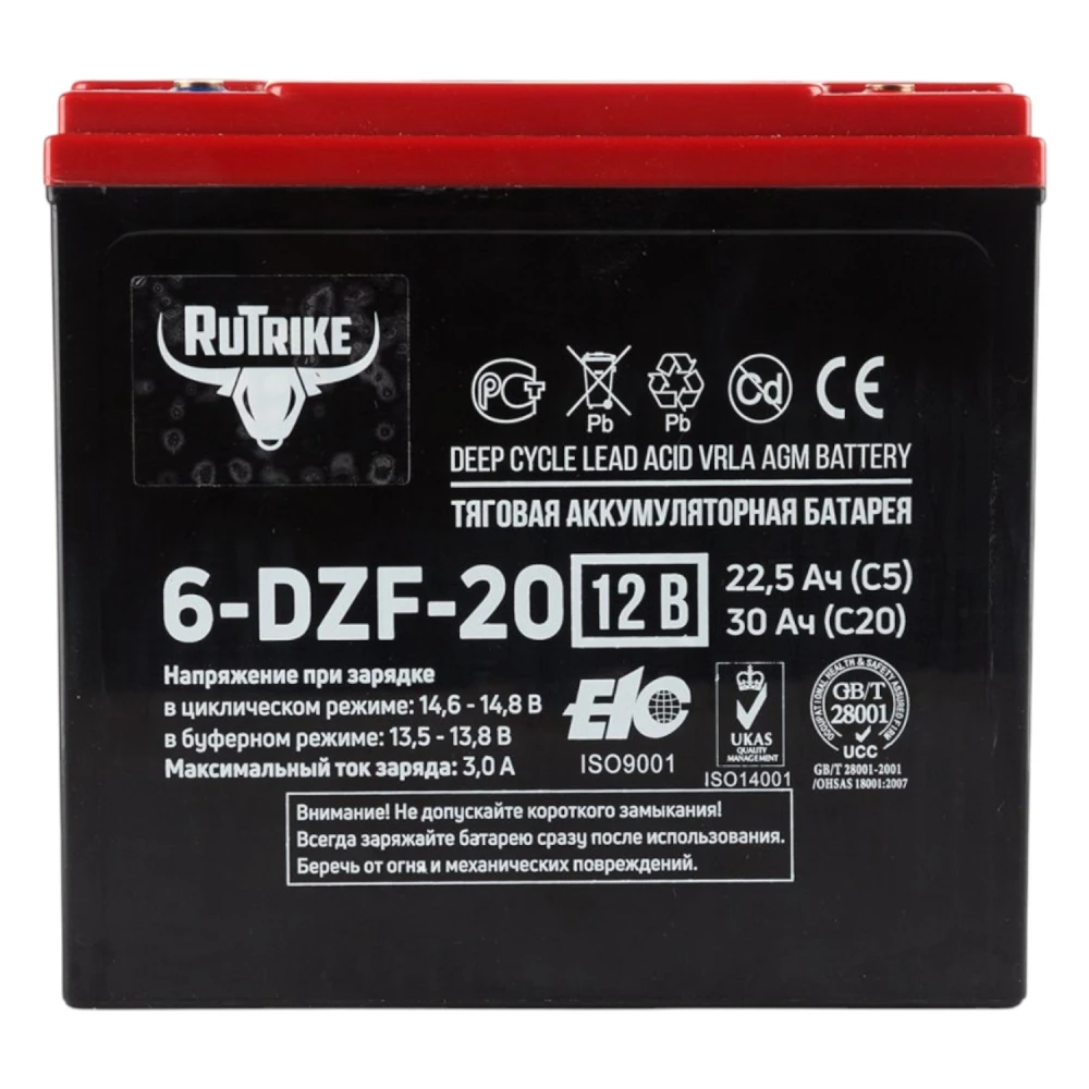 Аккумулятор тяговый Rutrike 6-DZF-20 (12V21A/H C3) 3