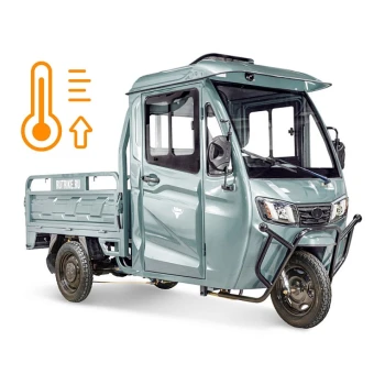 Грузовой электротрицикл Rutrike КАРГО Кабина обогрев 1500 60V1000W Серый